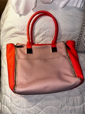 Ted Baker Pink and Coral Contrast Tote
